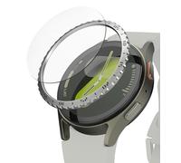 Ringke Bezel Styling & Glass Compatibile con Cover Samsung Galaxy Watch 7 40mm, (Combo) Ghiera Anti Graffio Stainless Steel Adesivo Accessorio con Protezione Dello Schermo - 40-01 (ST) Silver