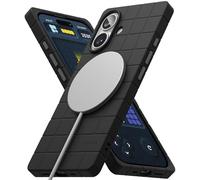 Ringke Bitmap Silicone Magnetic Compatibile con Cover iPhone 16, Compatibile con Accessori Magnetici, Custodia Leggero Morbida Antiurto Antigraffio Rivestimento Morbido - Black