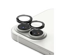 Ringke Camera Lens Frame Glass (2 Pezzi) Compatibile con Protezione Fotocamera iPhone 17, Protezione Fotocamera Lenti Cover in Vetro Temperato Telaio Alluminio - Black