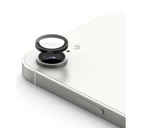 Ringke Camera Lens Frame Glass (2 Pezzi) Compatibile con Protezione Fotocamera iPhone 16e, Protezione Fotocamera Lenti Cover in Vetro Temperato Telaio Alluminio - Black