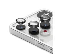 Ringke Camera Lens Frame Glass (2 Pezzi) Compatibile con Protezione Fotocamera Nothing Phone (3), Protezione Fotocamera Lenti Cover in Vetro Temperato Telaio Alluminio - Black