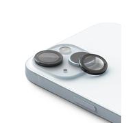 Ringke Camera Lens Frame Glass Compatibile con iPhone 15 e iPhone 15 Plus, Protezione Fotocamera Lenti Cover in Vetro Temperato, Telaio Alluminio - Black Nero