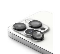 Ringke Camera Lens Frame Glass Compatibile con iPhone 15 Pro Max, Protezione Fotocamera Lenti Cover in Vetro Temperato, Telaio Alluminio - Black Nero