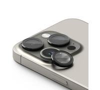 Ringke Camera Lens Frame Glass Compatibile con iPhone 15 Pro, Protezione Fotocamera Lenti Cover in Vetro Temperato, Telaio Alluminio - Black Nero