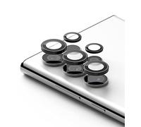 Ringke Camera Lens Frame Glass Compatibile con Samsung Galaxy S22 Ultra 5G, Protezione Fotocamera Cover in Vetro Temperato, Telaio Alluminio - Black Nero