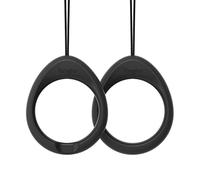 Ringke Cinturino ad Anello Dito (2 Pezzi) per Custodie Cellulare, Chiavi, Fotocamere, Maneggevole Silicone Antiscivolo Sottile Cellulari Supporto - Black Nero