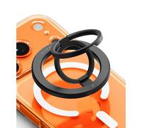 Ringke Dual Magnetic Smart Ring, Compatibile con Custodie Magnetiche per Smartphone, Accessorio per Presa Magnetica Bifacciale con Angolazione Regolabile con Funzione di Supporto - Black