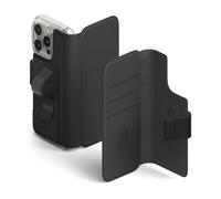 Ringke Folio Grip Wallet Magnetic Compatibile con Cover iPhone 16 / iPhone 16 Pro, Cover Porta Carte in Pelle PU Rimovibile con Presa Ferma per Custodia Magnetica per Telefono - Black