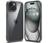 Ringke Fusion Bold Compatibile con Cover iPhone 15 Plus, Paraurti Cornice Audace Antiurto Anti-Ingiallimento con Ottimo Grip e Custodia Posteriore Rigida PC Trasparente - Gray Grigio