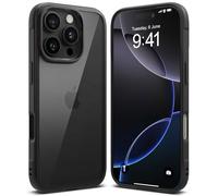 Ringke Fusion Bold Compatibile con Cover iPhone 16 Pro, Paraurti Antiurto Anti-Ingiallimento con Ottimo Grip e Custodia Posteriore Rigida PC Trasparente - Black
