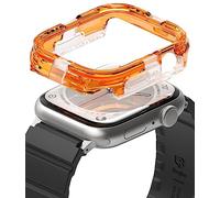 Ringke Fusion Bumper Compatibile con Cover Apple Watch 9/8 / 7 45mm, SE3 / SE2 / SE / 6/5 / 4 44mm, Custodia Paraurti Antiurto Protettiva Durevole Trasparente a Doppio Strato - Neon Orange