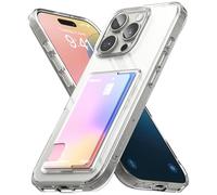 Ringke Fusion Card Compatibile con Cover iPhone 16 Pro Max, Custodia Portafoglio Trasparente con Porta Carte Integrato per Ricarica Wireless - Clear