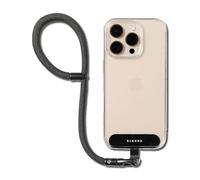 Ringke Holder Link Flow Hand Strap (P Type), Cinturino Robusto in Poliestere Anti-groviglio Regolabile con Linguetta di Fissaggio in TPU per Custodie per Smartphone, Ecc. - Calm Black