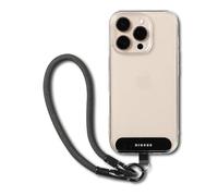 Ringke Holder Link Flow Hand Strap (U Type), Cinturino Robusto in Poliestere Anti-groviglio Regolabile con Linguetta di Fissaggio in TPU per Custodie per Smartphone, Ecc. - Calm Black