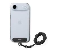 Ringke Holder Link Puffer Finger Strap, Cinturino da Dito Morbido e Soffice con Moschettone e Connettore Girevole a 360 Gradi per Smartphone, Borse, Chiavi, Ecc. - Calm Black