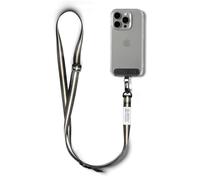 Ringke Holder Link Snap Hook Lanyard Strap con Etichetta Progettata Colorata, Tracolla Regolabile Cordino Poliestere Compatibile con Custodia Universale per Cellulare - Sand Black
