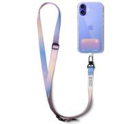Ringke Holder Link Snap Hook Lanyard Strap con Etichetta Progettata Colorata, Tracolla Regolabile Cordino Poliestere Compatibile con Custodia Universale per Cellulare - Aurora