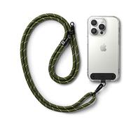 Ringke Holder Link Strap con Etichetta Nylon Nero, Tracolla Regolabile Cordino Corda Poliestere Compatibile Con Custodia Universale per Cellulare - Khaki & White