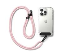 Ringke Holder Link Strap con Etichetta Nylon Nero, Tracolla Regolabile Cordino Corda Poliestere Compatibile Con Custodia Universale per Cellulare - Pink