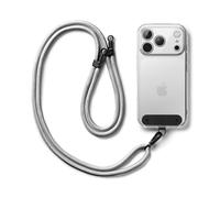 Ringke Holder Link Strap con Etichetta Nylon Nero, Tracolla Regolabile Cordino Corda Poliestere Compatibile Con Custodia Universale per Cellulare - Silky Silver