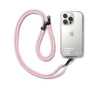 Ringke Holder Link Strap con Etichetta TPU Trasparente, Tracolla Regolabile Cordino Corda Poliestere Compatibile Con Custodia Universale per Cellulare - Pink
