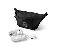 Ringke Mini Pouch Borsa Tracolla per Cover AirPods, Galaxy Buds e Piccoli Elementi, Borsa Marsupio Velcro con Moschettone - Black Nero