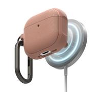 Ringke Onyx Magnetic Compatibile con Cover AirPods 4, Compatibile con Caricatori Magnetici, Custodia Antiurto Robusta Strutturato TPU con Moschettone e Portachiavi - Constant Coral
