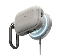 Ringke Onyx Magnetic Compatibile con Cover AirPods Pro 3, Compatibile con Caricatori Magnetici, Custodia Antiurto Robusta Strutturato TPU con Moschettone - Warm Gray