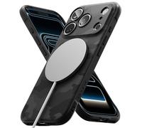 Ringke Onyx Magnetic Compatibile con Cover iPhone 17 Pro, Compatibile con Accessori Magnetici, Ottima Grip Antiscivolo Antiurto Perfetta Calza Custodia Robusta - Camo Black