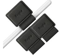 Ringke Pen Holder (3 Pezzi) per Apple Pencil, Diario, Taccuini e Altro - Anello Resistente in Pelle Adesiva 3M con Elastico - Black Nera
