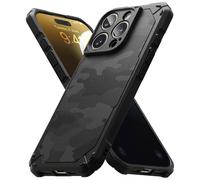Ringke Rugged Gear Compatibile con Cover iPhone 16 Pro Max, Design Mimetico Paraurti Antiurto Robusto Presa Salda Antiscivolo Antigraffio Custodia Protettiva Avanzata per Telefono - Camo Black