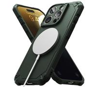 Ringke Rugged Gear Magnetic Compatibile con Cover iPhone 16 Pro, Compatibile con Accessori Magnetici, Rugged Shockproof Bumper Firm Grip Antiscivolo Cover Protettiva per Telefono - Dark Green