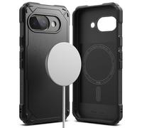 Ringke Rugged Gear Magnetic Compatibile con Cover Pixel 9a, Compatibile con Accessori Magnetici, Rugged Shockproof Bumper Firm Grip Antiscivolo Cover Protettiva per Telefono - Black