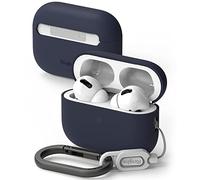 Ringke Silicone Case Compatibile con AirPods Pro 2 (2022) Custodia Protettiva Resistente ai Graffi con Moschettone Portachiavi - Midnight Blue Blu