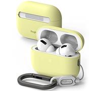 Ringke Silicone Case Compatibile con AirPods Pro 2 (2022) Custodia Protettiva Resistente ai Graffi con Moschettone Portachiavi - Mellow Yellow Gialla