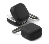 Ringke Silicone Case Compatibile con Cover Samsung Galaxy Buds 4 Pro / 4, Custodia Protettiva Resistente ai Graffi con Moschettone - Black