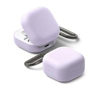 Ringke Silicone Case Compatibile con Cover Samsung Galaxy Buds 4 Pro / 4, Custodia Protettiva Resistente ai Graffi con Moschettone - Light Purple