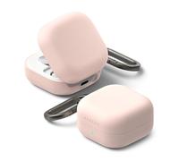 Ringke Silicone Case Compatibile con Cover Samsung Galaxy Buds 4 Pro / 4, Custodia Protettiva Resistente ai Graffi con Moschettone - Pink Sand