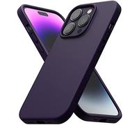 Ringke Silicone Compatibile con iPhone 14 Pro (6.1'') Cover, Custodia Morbida al Tatto Flessibile con Assorbimento Degli Urti con Interno in Microfibra - Deep Purple