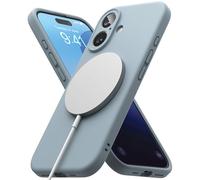 Ringke Silicone Magnetic Compatibile con Cover iPhone 16 Plus, Compatibile con Accessori Magnetici, Custodia Morbida Antiurto Antigraffio Rivestimento Morbido - Blue