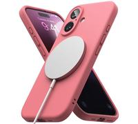 Ringke Silicone Magnetic Compatibile con Cover iPhone 16 Plus, Compatibile con Accessori Magnetici, Custodia Morbida Antiurto Antigraffio Rivestimento Morbido - Pink