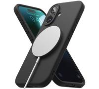 Ringke Silicone Magnetic Compatibile con Cover iPhone 16 Plus, Compatibile con Accessori Magnetici, Custodia Morbida Antiurto Antigraffio Rivestimento Morbido - Black
