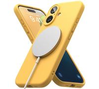Ringke Silicone Magnetic Compatibile con Cover iPhone 16 Plus, Compatibile con Accessori Magnetici, Custodia Morbida Antiurto Antigraffio Rivestimento Morbido - Yellow