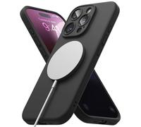 Ringke Silicone Magnetic Compatibile con Cover iPhone 16 Pro, Compatibile con Accessori Magnetici, Custodia Morbida Antiurto Antigraffio Rivestimento Morbido - Black