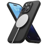 Ringke Silicone Magnetic Compatibile con Cover iPhone 16 Pro Max, Compatibile con Accessori Magnetici, Custodia Morbida Antiurto Antigraffio Rivestimento Morbido - Black