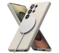 Ringke Silicone Magnetic Compatibile con Cover Samsung Galaxy S25 Ultra, Compatibile con Accessori Magnetici, Sensazione Morbida Custodia Antiurto Antigraffio Leggero - Stone