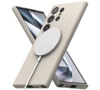 Ringke Silicone Magnetic Compatibile con Cover Samsung S24 Ultra, Compatibile con Accessori Magnetici, Morbido Custodia Antiurto Disegnato per Cover Samsung Galaxy S24 Ultra - Stone