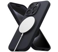 Ringke Silicone Magnetic Compatibile con MagSafe per Cover iPhone 15 Pro Max, Custodia Morbida Antiurto Antigraffio Rivestimento Morbido con Protezione Fotocamera - Deep Blue