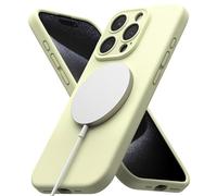 Ringke Silicone Magnetic Compatibile con MagSafe per Cover iPhone 15 Pro Max, Custodia Morbida Antiurto Antigraffio Rivestimento Morbido con Protezione Fotocamera - Sunny Lime
