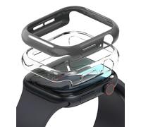 Ringke Slim (2 Pezzi) Compatibile con Cover Apple Watch 10 42mm, Custodia Sottile Rigida PC Anti Graffio - Clear & Dark Gray